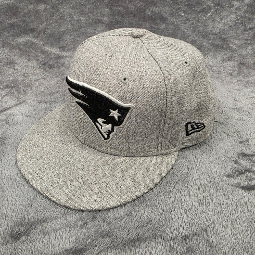 New Era 59FIFTY New England Patriots Hat Size 7 5/8 Fitted Cap Heather Gray NFL